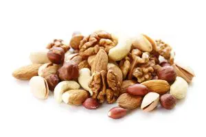 Serotoninkost: Nødder indeholder fra naturens hånd tryptofan.