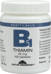 Vanddrivende midler skader stofskiftet og optagelsen af B1-vitamin